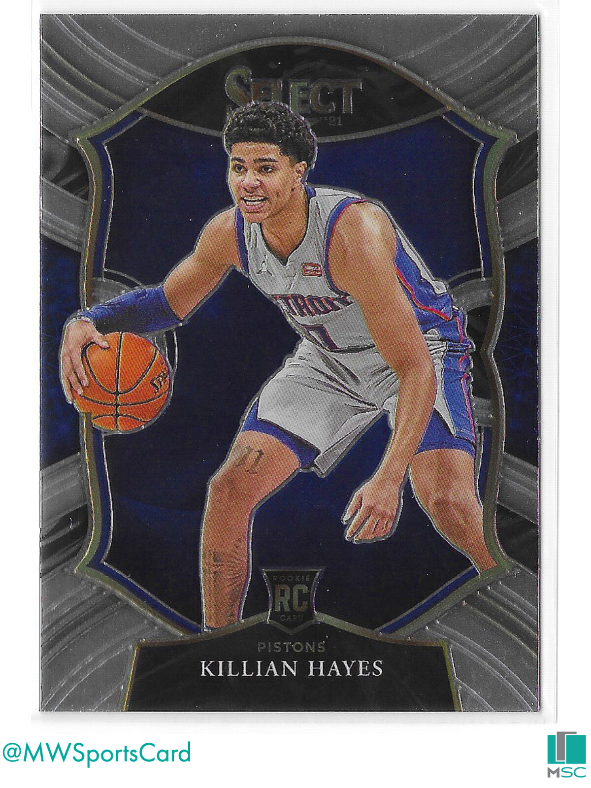 Killian Hayes 2020-21 Panini Select Concourse Base Prizm RC #67 Rookie Pistons