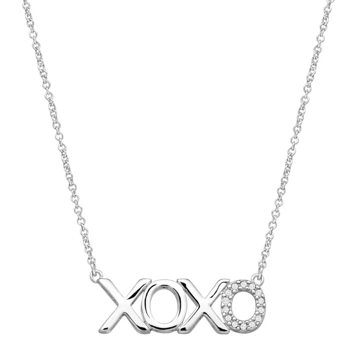 White gold deals xoxo necklace
