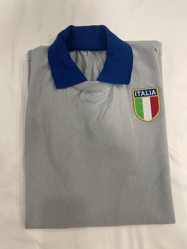 Maglia ITALIA N°1 Dino Zoff Mondiali 82 Lanetta Calcio Campioni Del Mondo Grigio - Foto 3 di 11