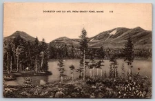 Maine~View Of Doubletop & Oji Mts From Grassy Pond~American Art~Vintage Postcard