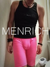 N2N BODYWEAR CELEBRATION BIKER SHORTS. NEON PINK. MED. NWT RARE 🌈 GAY NASTY PIG