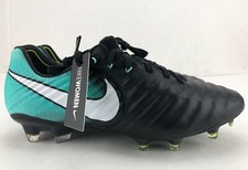 Nike Tiempo Legend VII FG Firm Ground ACC Soccer Cleats Black Aqua Sz Y4.5/W6.5