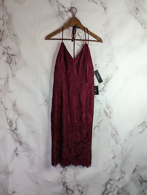 Lulus Dress Women XS Red Lace Mini Burgundy Red Tank Strappy Sweetheart  Open | eBay