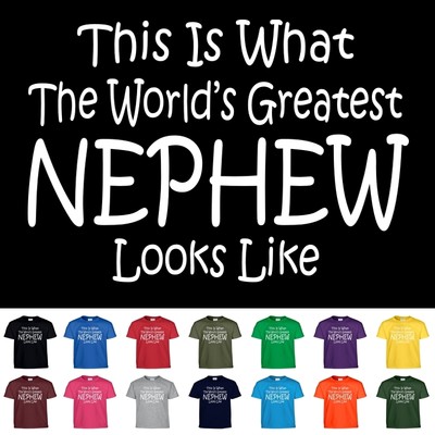 Worlds Greatest Nephew T Shirt Birthday Gift Uncle Aunt Tee