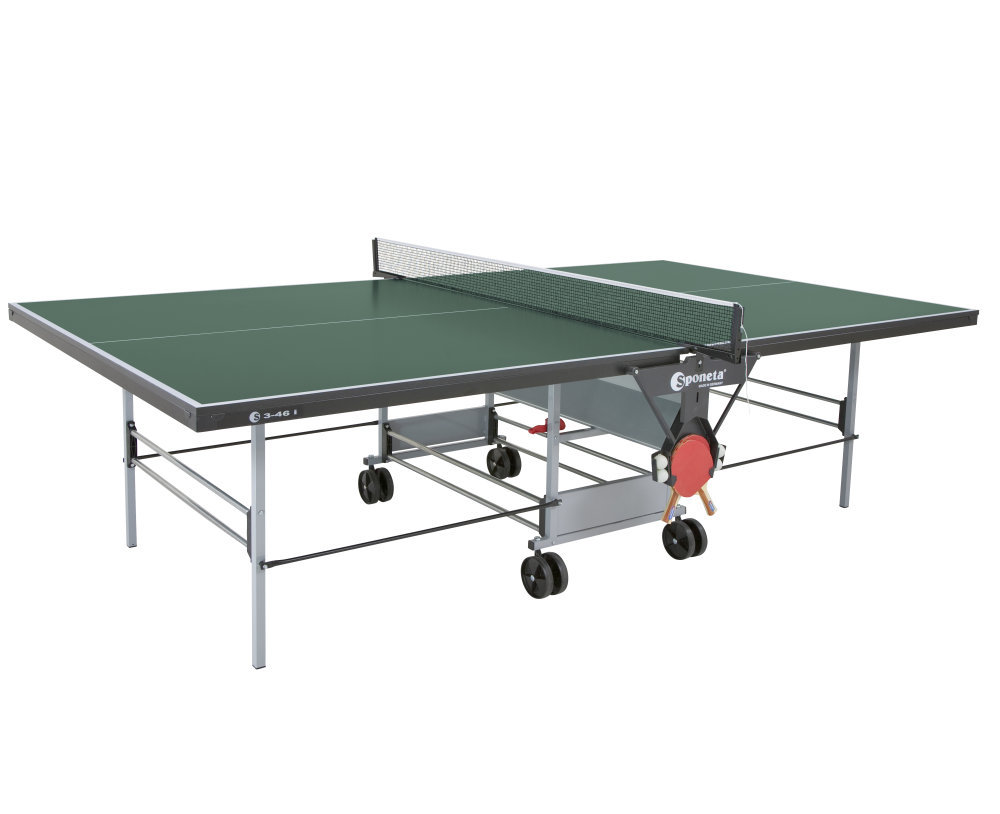 indoor Tischtennisplatte Sponeta S 3-46 i Grün mit Netz Tischtennistisch