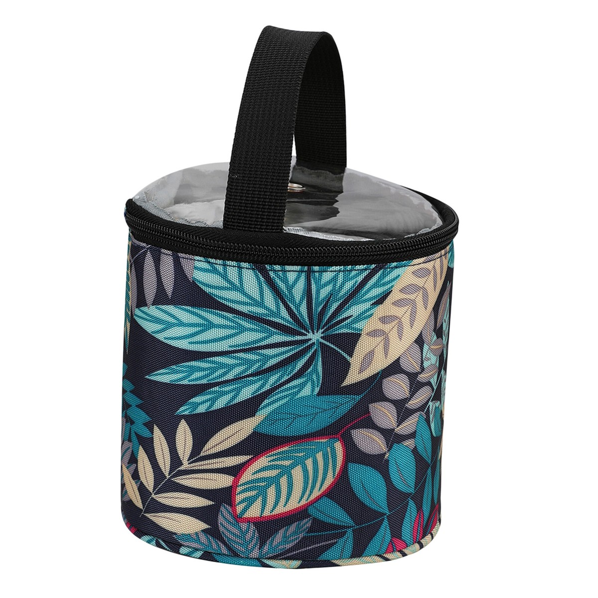 VILLFUL Runde Stricktasche Rot | 27x19x19cm | Multifunktionaler Häkelorganizer | Mit Tragegriff