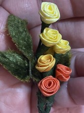 Brooch Pin Handmade Rosette Rose Bouquet Fabric Lapel Pin Safety Pin