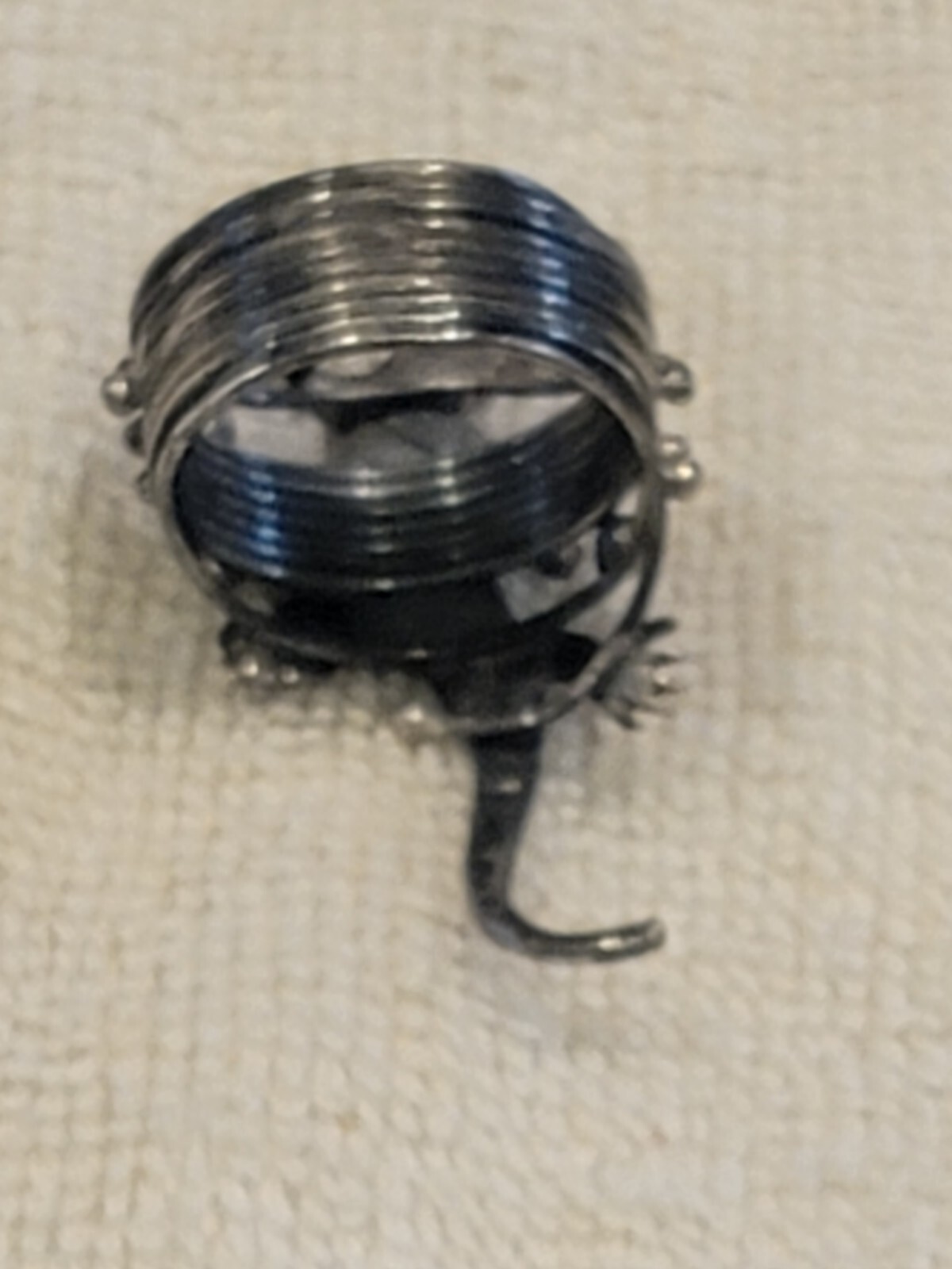 Sterling Salamander Lizard Silver Ring coiled wir… - image 4