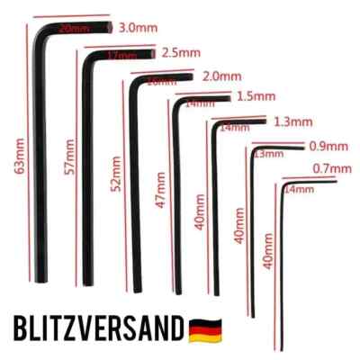 Mini Hexagon Innensechskantschlüsse Set 0,7mm-3mm Winkelschlüssel Repair 7stk 