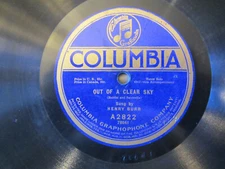 HENRY BURR/JAMES & HARRISON   OUT OF A CLEAR SKY/LULLABY TIME Columbia A2822 VG+