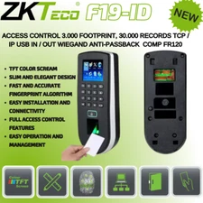 Zkteco F19 ID/IC TCP/IP Biometric Fingerprint Time Attendance And Access System