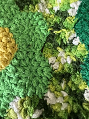 VTG Hand Crocheted GRANNY HEXAGON Afghan Throw Sofa Blanket 65” x 76” READ! - Picture 9 of 11