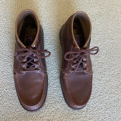 Timberland Mens size 10 M Moc Toe Chukka Boots Dark Brown Leather Lace-Up 21568 - Picture 3 of 9