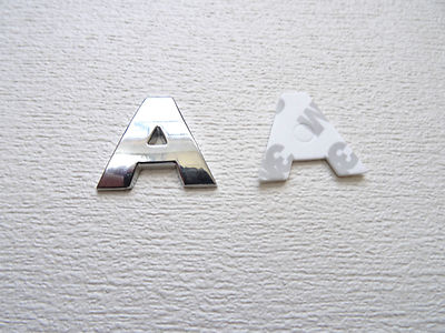 *VOLLMETALL* SILBER 3D SELBSTKLEBEND AUTO ABZEICHEN HOME EMBLEM AUFKLEBER - BUCHSTABE ''A''