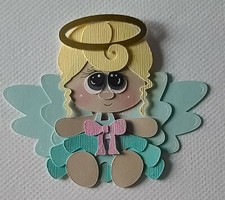 Little Angel Sitting, Blonde Hair. Scrapbook, Card Making Paper Piecing
