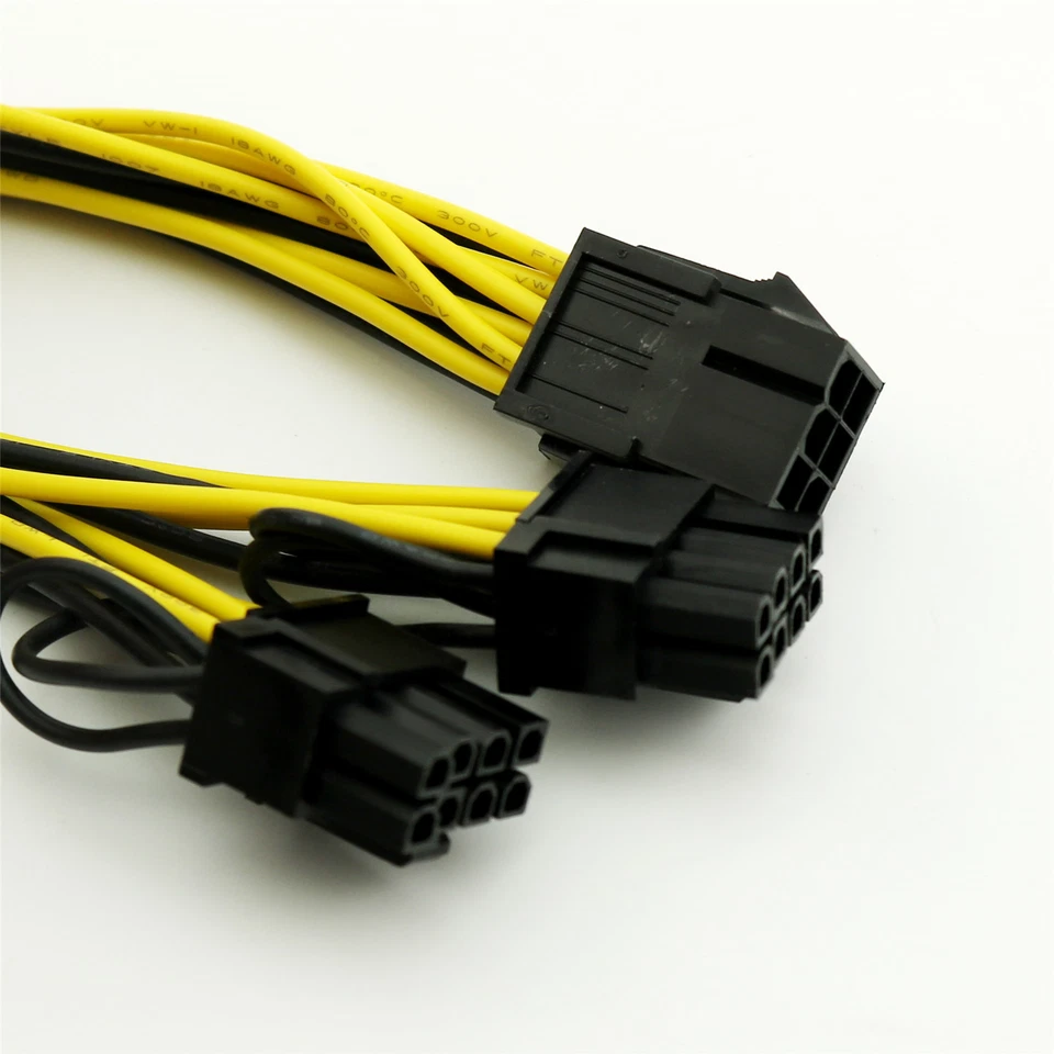 10x PCI-E 6 Pin to 2x 6+2 Pin 6-pin/8-pin Power PCIE PCI Express Splitter Cable - Image 4 of 4