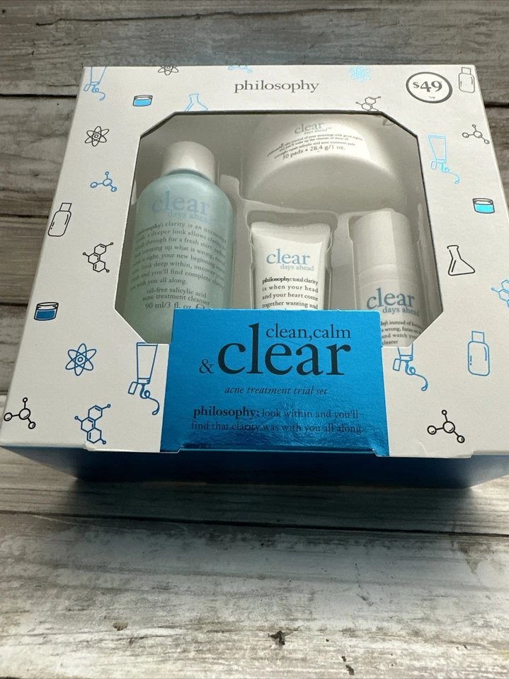 NUEVO Philosophy Clear Days Ahead Juego de prueba de tratamiento del acné 4 piezas - Exp. 9/24 Foto 3 de 4