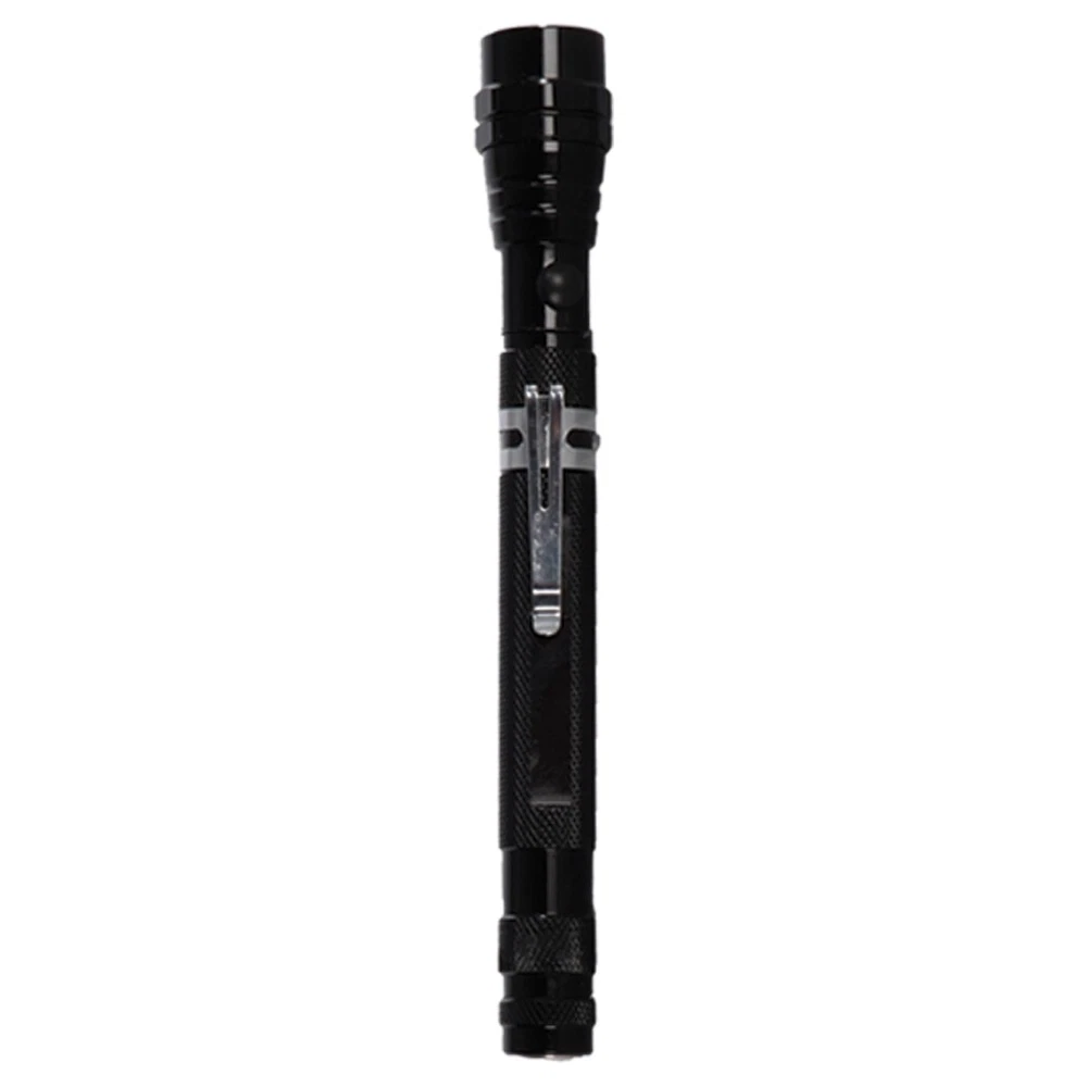 Telescopic torch with magnetic head outlet