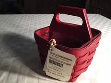 LONGABERGER EXTRA SMALL HANDY HELPER BASKET # 1286022 WITH PROTECTORS~NEW