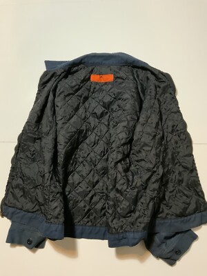 Vintage Red Kap Navy Quilted Lined Mechanic Workwear Trucker Zip