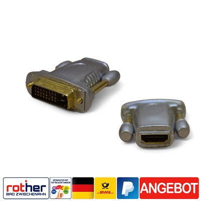 Adapter HDMI/DVI-D, HDMI-Buchse (Typ A) auf DVI-D-Stecker Dual-Link (24+1 pin)