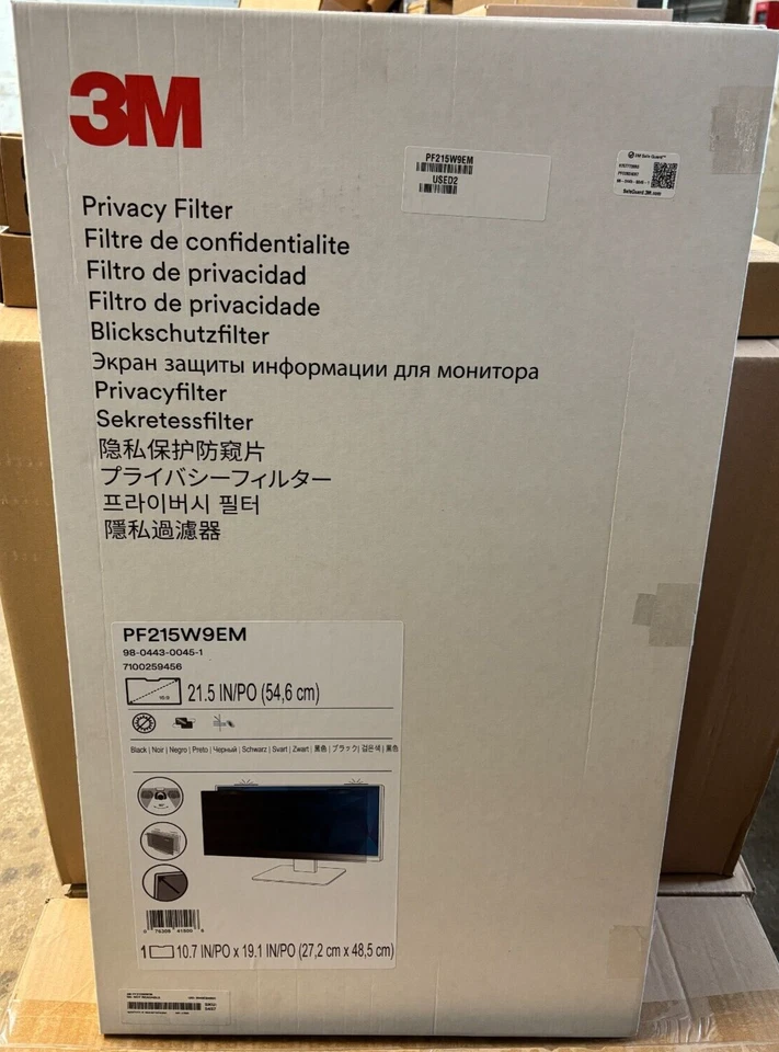 3M PF215W9EM Privacy Filter Black With COMPLY Magnetic Attach For 21.5" Monitors - Image 2 of 4