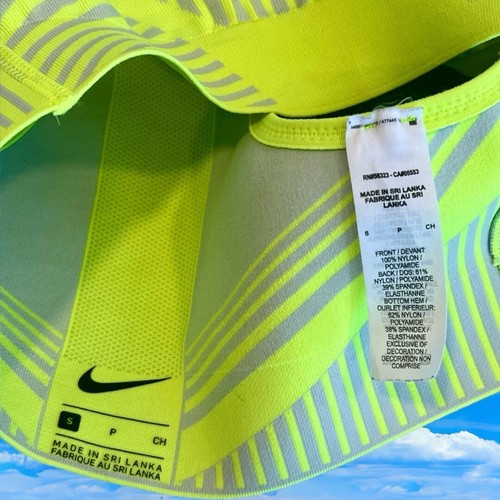 Nike Dri-FIT Womens S Petite Sports Bra Just Do It Running Logo Green Athletic - Picture 3 of 5