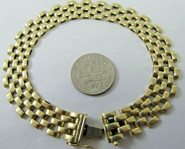 14k Gold Basket Weave Bracelet by AFR Size 7.5in. x10mm SAVE 1,300