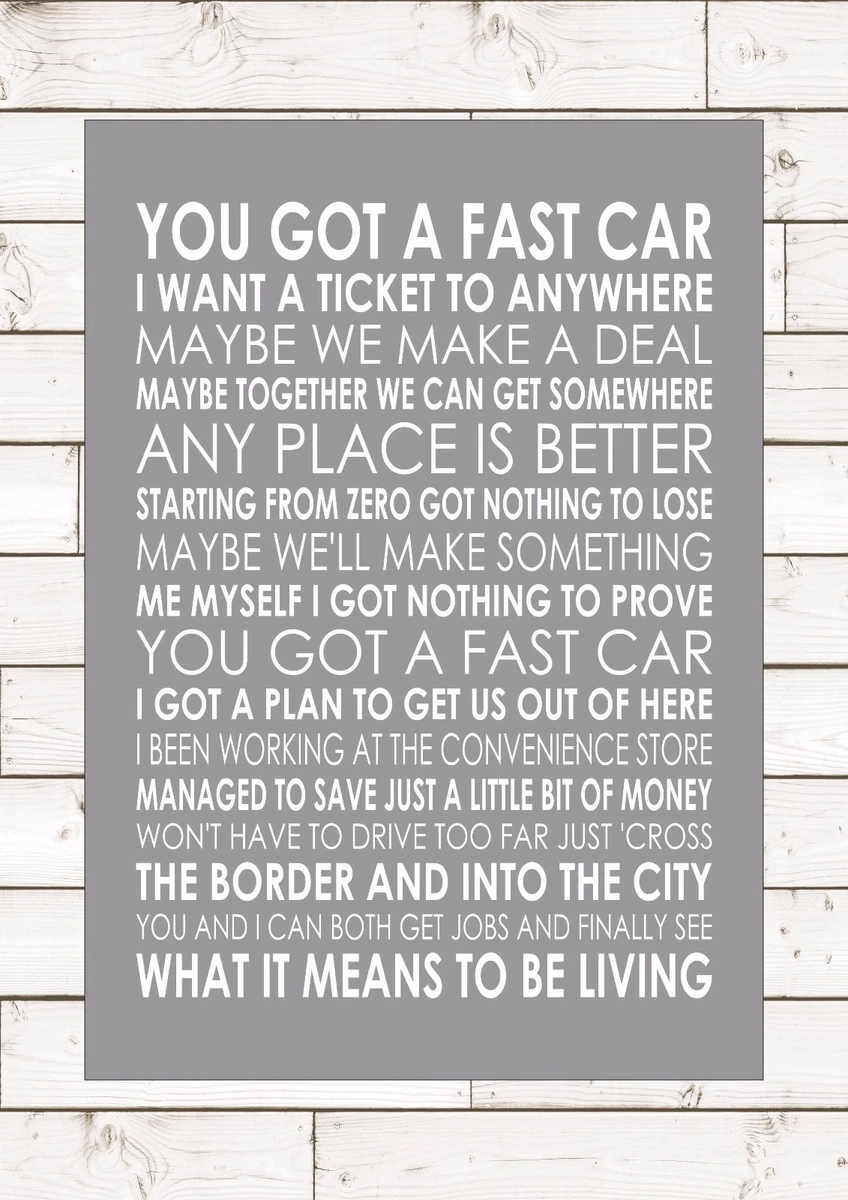 Fast Car Tracy Chapman Lyrics