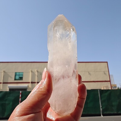340g Bright LEMURIAN Healer Quartz Crystal RECORD KEEPER Dazzling X226