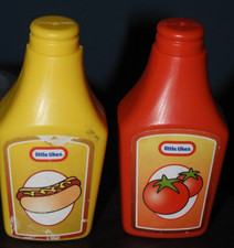 Little Tikes Ketchup And Mustard Bottles Pretend Play Food Plastic 4"