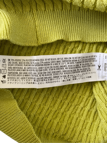 Forever 21 Cropped Knit Sweater Tank Top Keyhole Neon Green Sz Medium Summer Bea - Picture 7 of 12