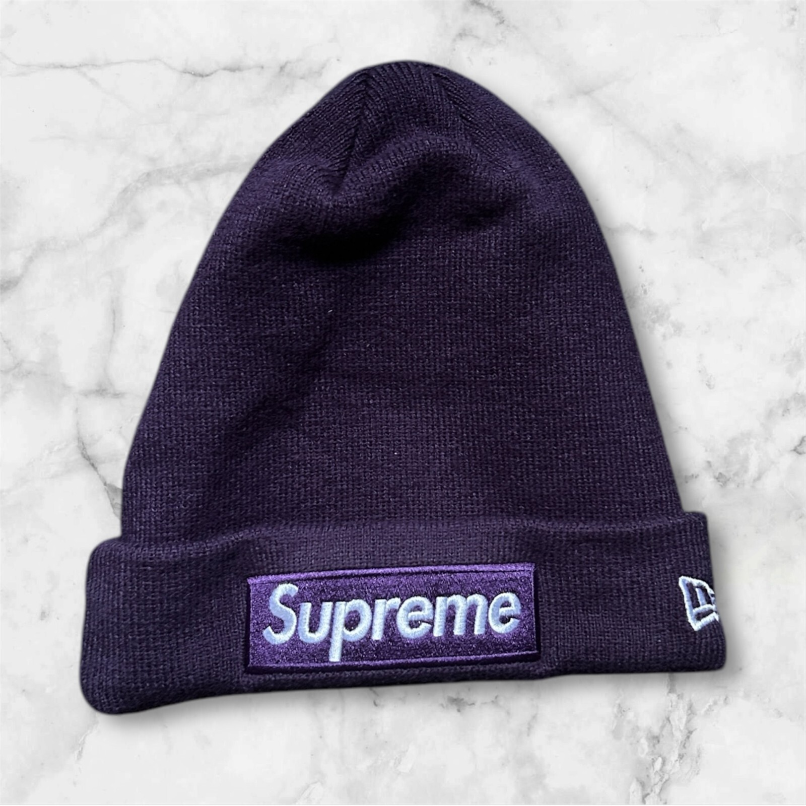 💜 Supreme x New Era FW23 Box Logo Beanie - Purple - FREE SHIPPING