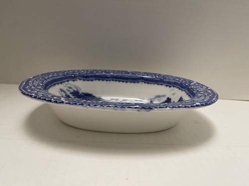 Flow Blue Oval Serving Dish Chatiot Pattern Cauldon Pottery England - Picture 3 of 11