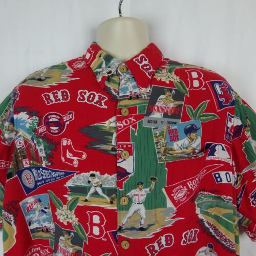 Camicia MLB Geniune Merchandise Reyn Spooner Boston Red Sox con bottoni ~ grande - Foto 4 di 7