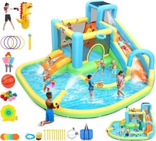 Ultimate Backyard Fun Center Inflatable Water Park Bounce House for Kids Gift📍