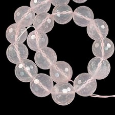 Natural Rose Quartz, Faceted Round A Grade, 20mm Rare Size