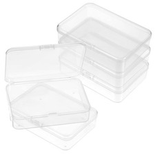 Jeffdad 5 Pcs Mini Plastic Storage Containers Box 4x3x1 inches, Transparent