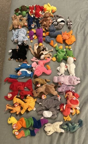 51 Ty Beanie Babies And Teenie Babies Lot Original - Pair Lot 1993 - Vintage