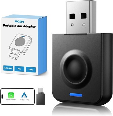 Mini Wireless Carplay Adapter Android Auto Adapter USB Car Dongle Connect Box