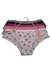 Juicy Couture 5Pack Women Underwear Panties Cheek Cotton Spandex Tag Free XL NWT