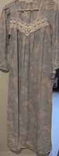 Miss Elaine Vintage Long Nightgown 3/4 Sleeves Sz Small NWT