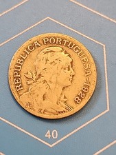 VINTAGE 1928 PORTUGAL 1 ONE ESCUDO COIN - Free shipping - Item D57