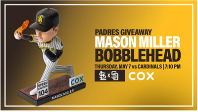 MASON MILLER ボブルヘッド　入場記念品　サンディエゴ・パドレス San Diego Padres Mason Miller Bobblehead Presale From Game 5/07/26