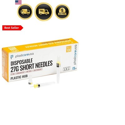 100 Disposable Dental Needles in Perforated Box 27G Short, Length 21mm