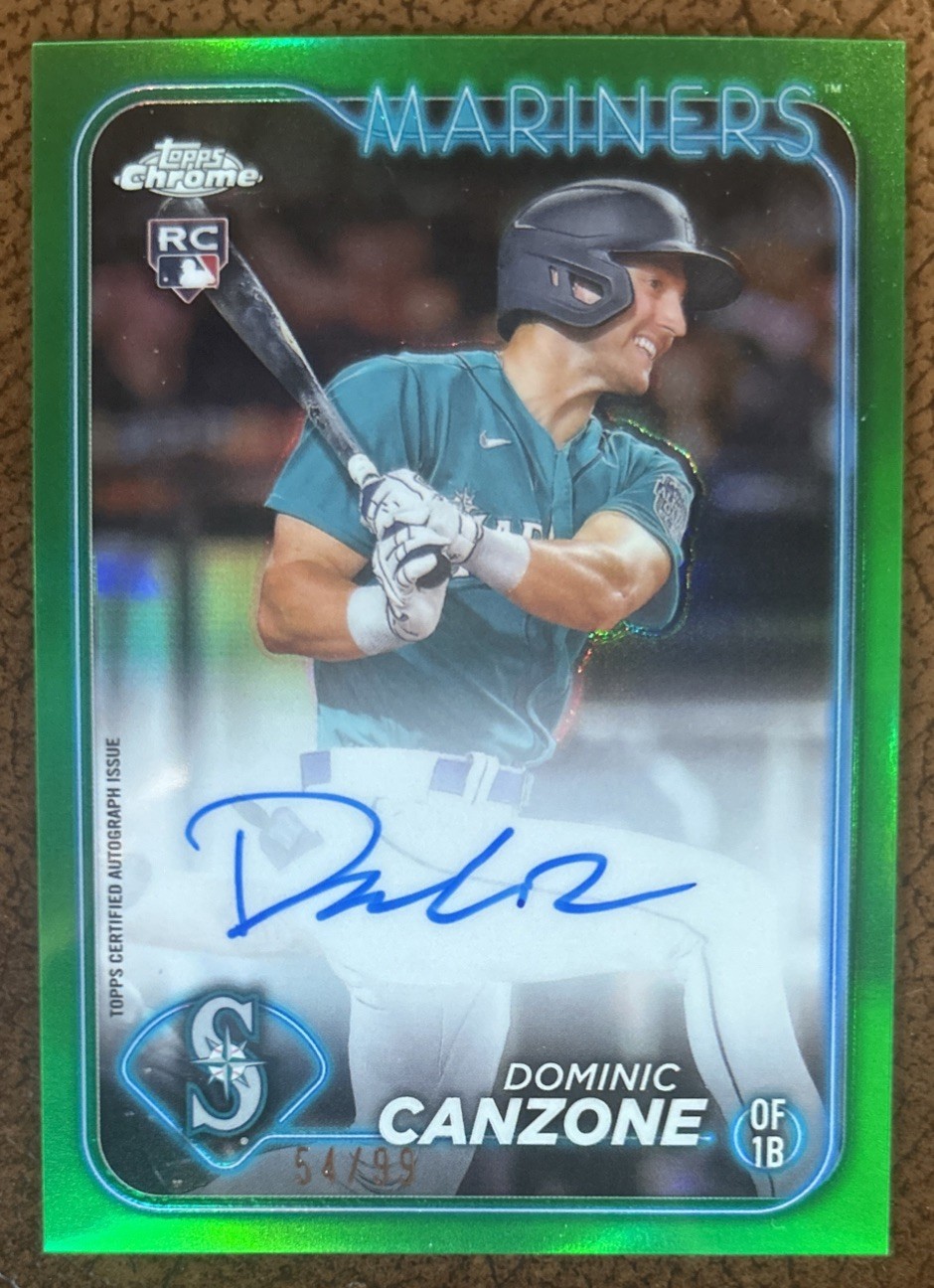 2024 Topps Chrome - Rookie Autographs Dominic Canzone #RA-DC Green /99
