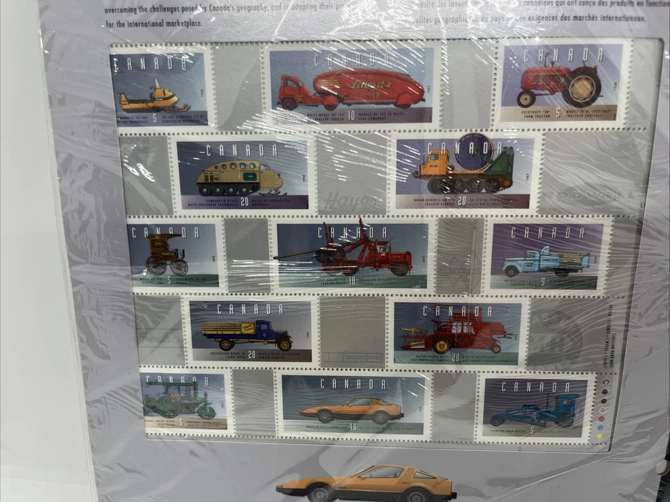 1993-1996 CANADA HISTORIC LAND VEHICLES CAPEX SHEET 25 STAMPS MINT NEVER HINGED - Image 3 of 3