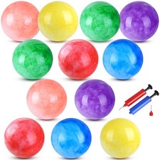 12 Pack Marbleized 9" Bouncy Balls for Beach, School, Indoor/Outdoor Play