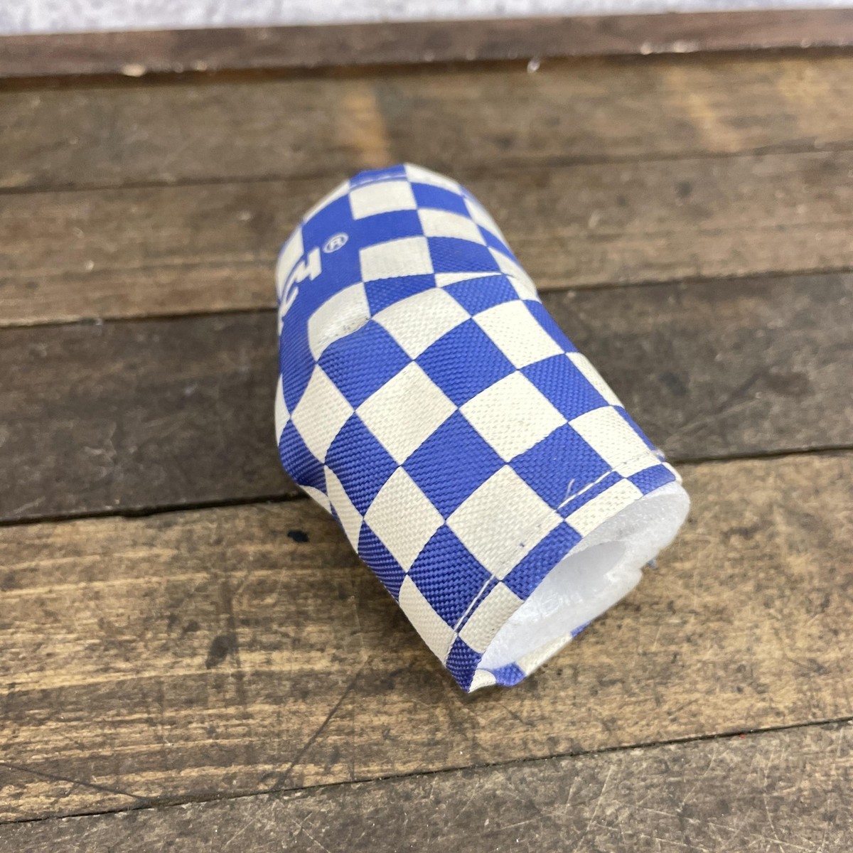 Dorcy BMX Stem Pad Blue White Checkered Vintage 80s Wrap Sleeve