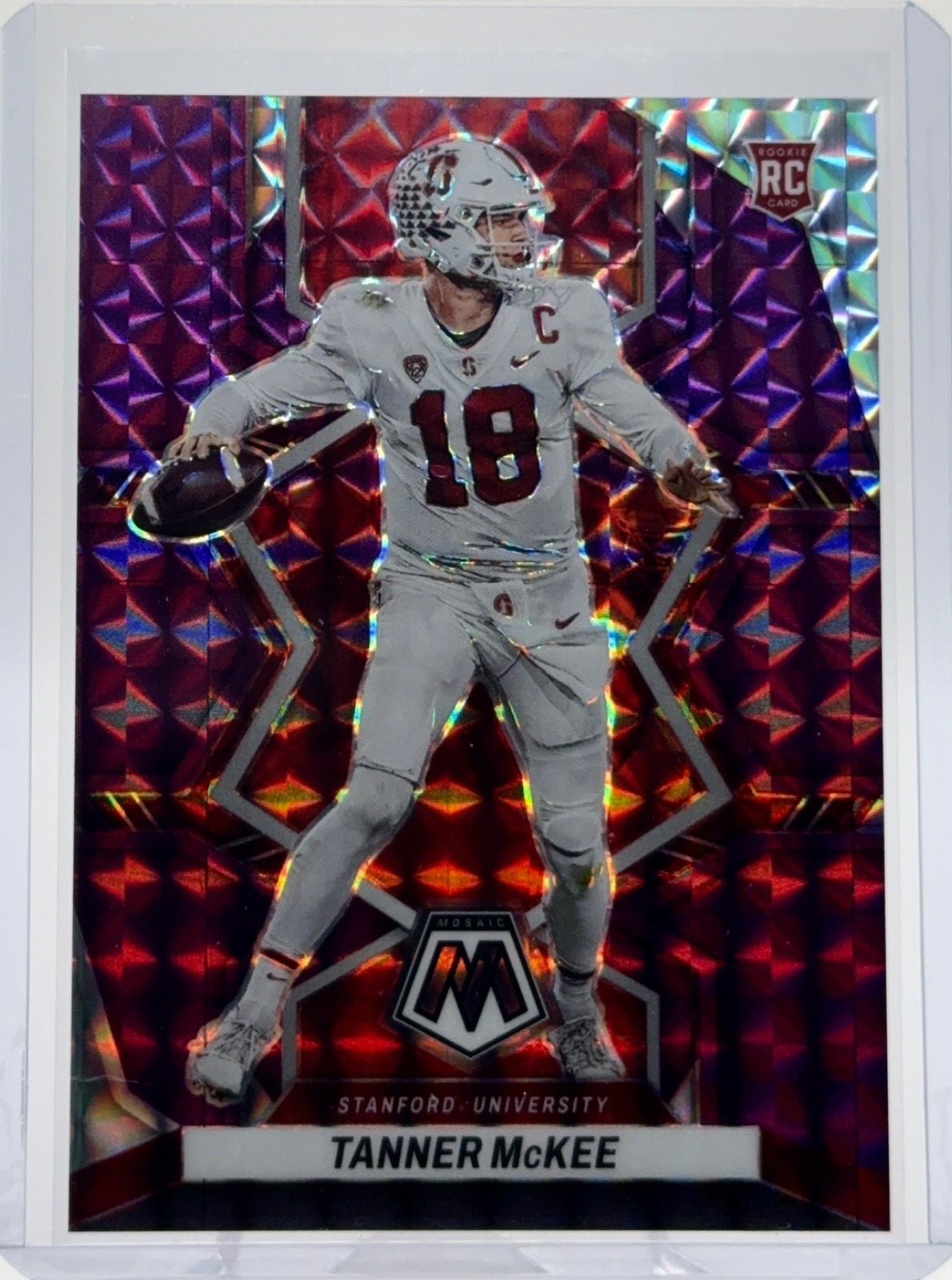 2023 Panini Mosaic Draft Picks - Tanner McKee Purple Prizm /49 Rookie Eagles 